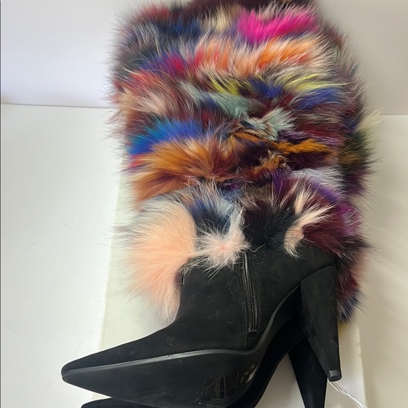 Jeffrey Campbell Maze Genuine Rabbit Fur Knee High Boot - Picture 4 of 5